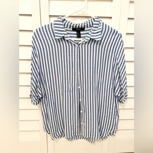 FOREVER 21 Striped Blouse - Small